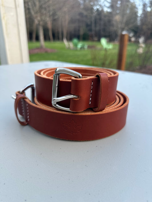 Full Grain Chestnut Leather Belt